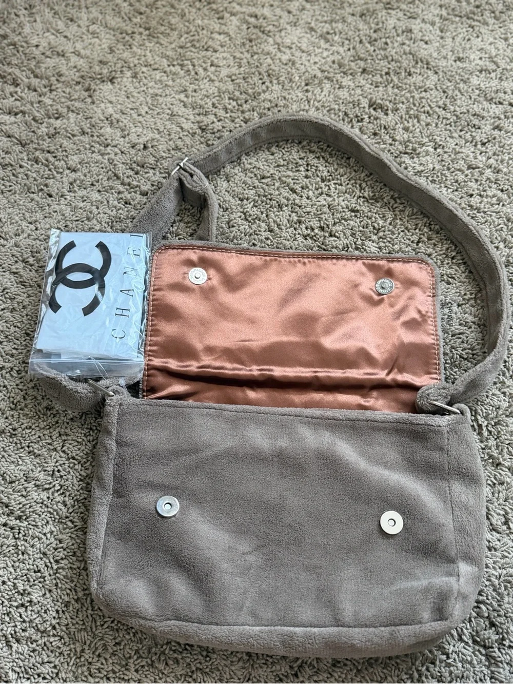 CHANEL Novelty Puch Frizzy Fluffy Crossbody Bag